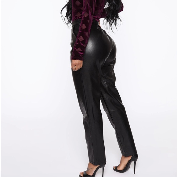 Fashion Nova Faux Leather Pant Black - Picture 5 of 7
